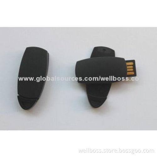 Promotional oval-shaped swivel USB flash drive with plastic housing, high speed UDP chipNew